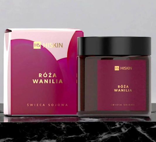Bougie parfumée à la cire de soja Rose/Vanille
